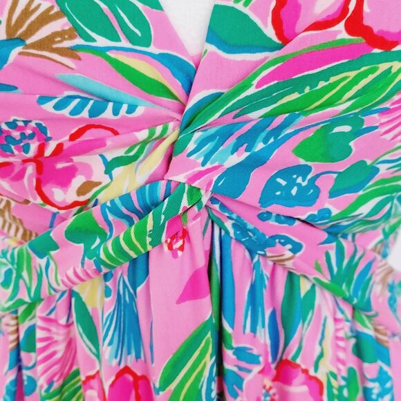 Lilly Pulitzer Women’s Verona Flutter Sleeve Maxi Dress Havana Pink Size 4 - Picture 9 of 14
